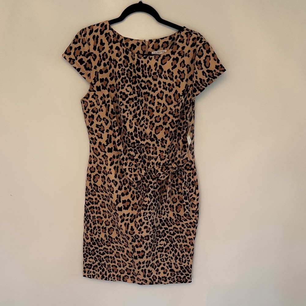 Giuseppe Zanotti Tan Leopard Print Mini Dress